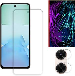 SOMTONE Edge To Edge Tempered Glass for Xiaomi Redmi 13x 4G FRONT Tempered Glass Screen Protector | Anti-Scratch | Edge to Edge Full Coverage | 9H Hardness ( 1 FRONT SCREEN GUARD + 1 CAMERA LENS PROTECTOR + 1 FREE BACK EMBOSSED SKIN002 )