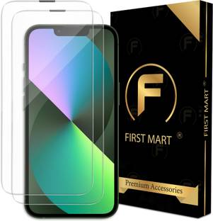 FIRST MART Tempered Glass Guard for Apple iPhone 13, iPhone 13 Pro, iPhone 14, iPhone 16E, Crystal Clear Glass with Anti Dust Filter