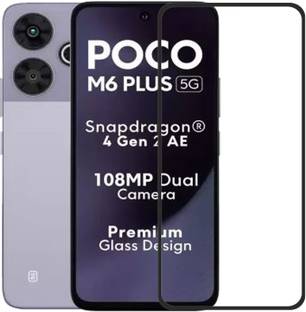INFINITYWORLD Edge To Edge Tempered Glass for Poco M6 Plus 5G, POCO M6 Plus 5G, (BLK)