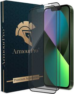 ArmourPro Edge To Edge Tempered Glass for iPhone 13, iPhone 13 Pro, iPhone 14, Matte Finish Black Border Glass