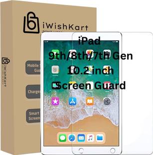 iWishKart Edge To Edge Tempered Glass for Apple iPad 9th Gen 10.2 inch, Apple iPad 8th Gen 10.2 inch, Apple iPad 7th Gen 10.2 inch, Premium Military grade Edge to Edge Premium gorilla temper / tg black glass screenguard with Self Installation Guide - Wet & Dry wipes, Dust Absorber [With Warranty] tab / tablet ka gilas cover | Premium Accessories