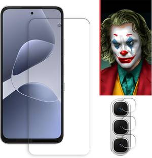 SOMTONE Edge To Edge Tempered Glass for Infinix Hot 60i 4G Tempered Glass Screen Protector | Anti-Scratch | Edge to Edge Full Coverage | 9H Hardness ( 1 FRONT SCREEN GUARD + 1 CAMERA LENS PROTECTOR + 1 FREE BACK EMBOSSED SKIN026 )