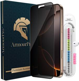 ArmourPro Edge To Edge Tempered Glass for iPhone 16 Pro Max, Apple iPhone 16 Pro Max, Privacy Anti Spy Protection Glass with Cable Protector
