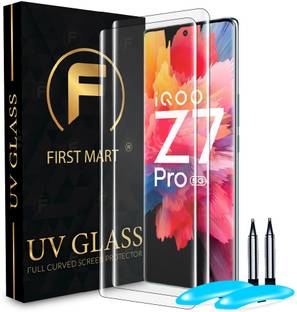 FIRST MART Edge To Edge Tempered Glass for IQOO Z7 Pro 5G, IQOO Z7 Pro, Z7 Pro 5G, UV Curved Screen Protector with Easy Installation Kit