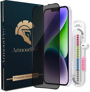 ArmourPro Edge To Edge Tempered Glass for iPhone 14 Plus, Apple iPhone 14 Plus, iPhone 13 Pro Max, Apple iPhone 13 Pro Max, Privacy Anti Spy Protection Glass with Cable Protector