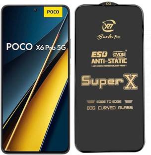 Obstinate Edge To Edge Tempered Glass for Poco X6 Pro 5G, SUPER X, ESD Glass, Protector, Tempered Glass, Screen Guard, Anti Static, Big Curve Glass, Dust Proof