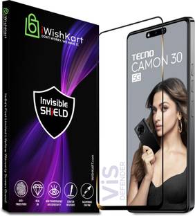 iWishKart Edge To Edge Tempered Glass for Tecno Camon 30 5G, Tecno Camon 30, Camon30, Military grade Edge to Edge Premium gorilla glass with Wet & Dry wipes, Dust Absorber