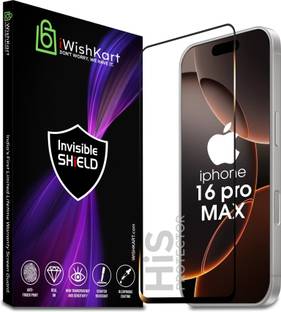 iWishKart Edge To Edge Tempered Glass for Apple iPhone 16 Pro Max, Military grade Edge to Edge gorilla glass
