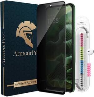 ArmourPro Edge To Edge Tempered Glass for Motorola G35 5G, Motorola G35, Moto G35 5G, Moto G35, Privacy Anti Spy Glass with Cable Protector