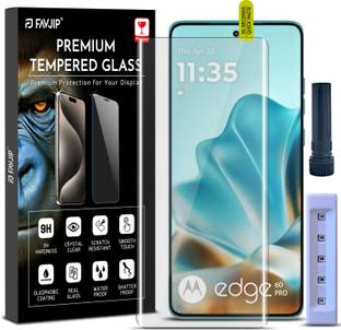 FAVJIP Edge To Edge Tempered Glass for Motorola edge 60 Pro, MOTOROLA edge 60 pro 5G, 3D Curved UV Liquide Glue Screen Guard Protector with Easy Installation Kit
