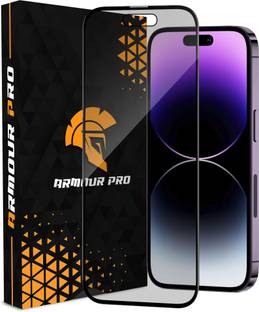 ArmourPro Edge To Edge Tempered Glass for Apple iPhone 14 Pro, iPhone 14 Pro, 14 Pro, (Black Border OG Glass) (Matte Finish)