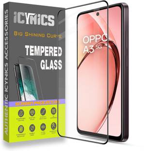 ICYNICS Edge To Edge Tempered Glass for Oppo A3 5G, Anti-Fingerprint, Waterproof, Oil-resistant, Bubble-Free, Anti-Static, Scratch Resistant Full Coverage with Wooden box to ensure safety