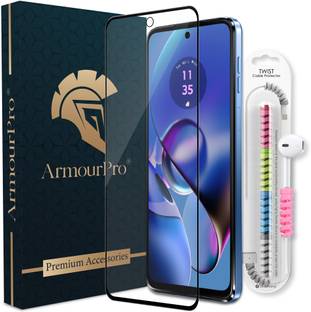 ArmourPro Edge To Edge Tempered Glass for MOTOROLA G54 5G, Motorola G54, Moto G54 5G, Moto G54, OG Tempered Glass with Cable Protector