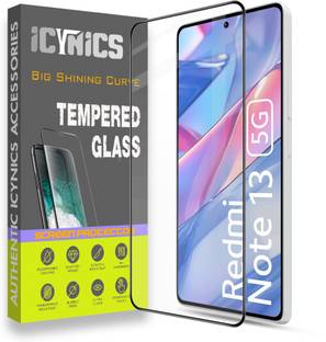 ICYNICS Edge To Edge Tempered Glass for Redmi Note 13, Anti-Fingerprint, Waterproof, Oil-resistant, Bubble-Free, Anti-Static, Scratch Resistant Full Coverage with Wooden box to ensure safety