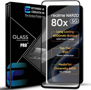 EITANSHA CREATION Edge To Edge Tempered Glass for Realme Narzo 80X 5G, realme Narzo 80X