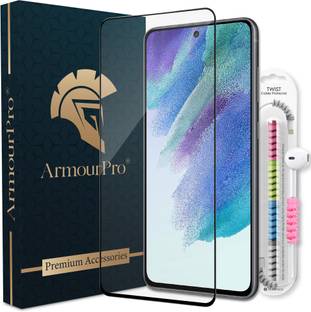 ArmourPro Edge To Edge Tempered Glass for Samsung Galaxy S21 FE 5G, Samsung S21 FE 5G, 1 OG Tempered Glass with 1 Cable Protector