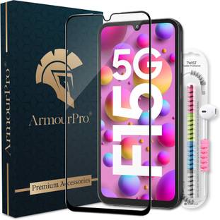ArmourPro Edge To Edge Tempered Glass for Samsung Galaxy F15 5G, Samsung F15, Samsung Galaxy F15, Samsung F15 5G, OG Tempered Glass with Cable Protector