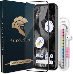 ArmourPro Edge To Edge Tempered Glass for Google Pixel 8A 5G, Google Pixel 8A, Pixel 8A 5G, Pixel 8A, OG Tempered Glass with Cable Protector