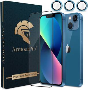 ArmourPro Edge To Edge Tempered Glass for Apple lPhone 13, Apple iPhone 13, Temperd Glass with Blue Camera Ring