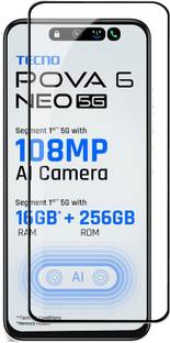DMJHP Edge To Edge Tempered Glass for Tecno Pova 6 Neo
