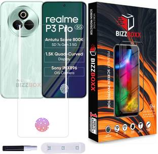 BizzBoxx Edge To Edge Tempered Glass for realme P3 Pro 5G, realme P3 Pro, realme P3Pro 5G, P3 Pro 5G, Fingerprint Working, Quad Curved Nano Fiber Guard, UV Glue Glass With Installation Kit