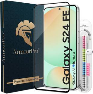 ArmourPro Edge To Edge Tempered Glass for Samsung Galaxy S24 FE 5G, Samsung S24 FE, Samsung S24 FE 5G, OG Tempered Glass with Cable Protector