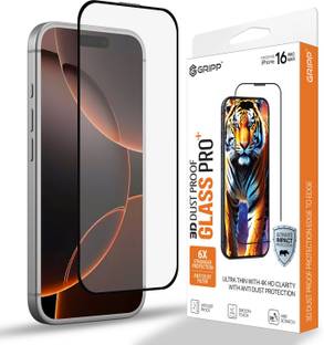Gripp Edge To Edge Tempered Glass for Apple iPhone 16 Pro Max (6.9"), Speaker Dust-Proof 3D Edge to Edge Full Screen Coverage & 9H Hardness Screen Protector