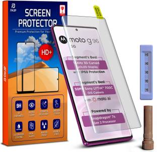 FAVJIP Edge To Edge Tempered Glass for Motorola G96 5G, Motorola G96, Moto G96, Moto G96 5G, 3D Curved UV Liquide Glue Screen Protector Screen Guard with Easy Installation Kit