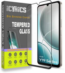 ICYNICS Edge To Edge Tempered Glass for Vivo Y19e, Anti-Fingerprint, Waterproof, Oil-resistant, Bubble-Free, Anti-Static, Scratch Resistant Full Coverage with Wooden box to ensure safety