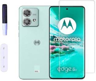 Mersal Edge To Edge Tempered Glass for Motorola Edge 40 Neo, UV Curved Screen Protector with Easy Installation Kit