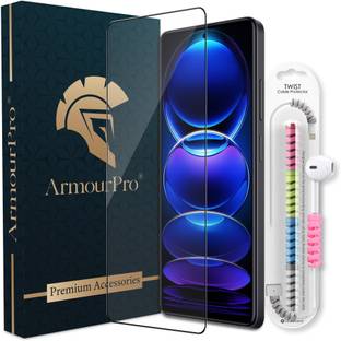 ArmourPro Edge To Edge Tempered Glass for Redmi Note 12 Pro 5G, Redmi Note 12 Pro, Redmi Note 12 Pro + 5G, Redmi Note 12 Pro Plus, OG Tempered Glass with Cable Protector