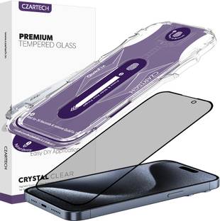 CZARTECH Edge To Edge Tempered Glass for Apple iPhone 15 Pro Privacy Glass