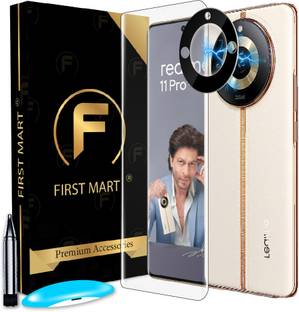FIRST MART Edge To Edge Tempered Glass for Realme 11 Pro Plus 5G, Realme 11 Pro Plus, Realme 11 Pro + 5G, Realme 11 Pro +, ( 1 UV Glue Tempered Glass and 1 Camera Lens )