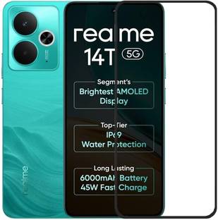 LIKEDESIGN Edge To Edge Tempered Glass for RealMe 14T 5G, realme 14T 5G