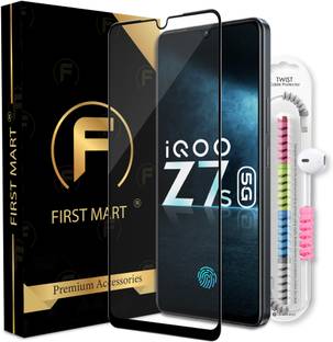 FIRST MART Edge To Edge Tempered Glass for iQOO Z7s 5G, Z7s 5G, iQOO Z7 5G, iQOO Z7, Vivo Y100 5G, Vivo Y100A, Vivo T2 5G, (6.38 Inch), OG Tempered Glass with Cable Protector