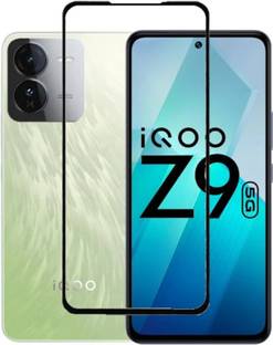 NaturalBuy Edge To Edge Tempered Glass for iQOO Z9 5G-Soft Touch|Protective Screen Protector with Wipe...