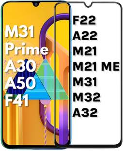EITANSHA CREATION Edge To Edge Tempered Glass for Samsung Galaxy F22, Samsung Galaxy A22, Samsung Galaxy M21 2021 Edition, Samsung Galaxy F41, Samsung Galaxy M31, Samsung Galaxy M31 Prime, Samsung Galaxy M21, Samsung Galaxy M32, Samsung Galaxy A32, Samsung Galaxy A50, Samsung Galaxy A30