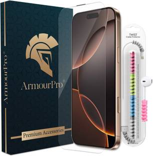 ArmourPro Edge To Edge Tempered Glass for Apple IPhone 16 Pro Max, IPhone 16 Pro Max, 16 Pro Max, Clear Glass with Anti Dust Filter & Cable Protector