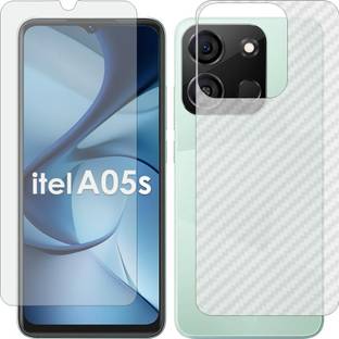 Mobling Front and Back Screen Guard for Itel A05s (Matte Front & Carbon Fiber Skin for Back)