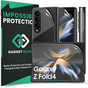 Gadget Glow Front and Back Screen Guard for Samsung Galaxy Z Fold4 5G, Samsung Z Fold 4 5G, 4 Layer Unbreakable Membrane for Front, Back and Side Film