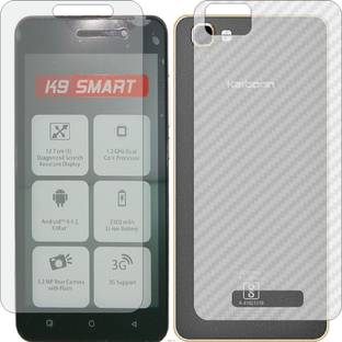 Mobling Front and Back Screen Guard for KARBONN K9 SMART (Front 9H Hardness Matte & Carbon Fiber Skin ...