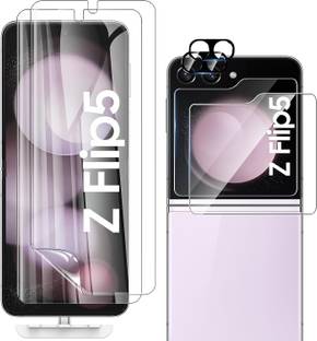 CASELIA Front and Back Screen Guard for Samsung Galaxy Z Flip 5 Camera Lens Protector, 2 Sets 6 Pack