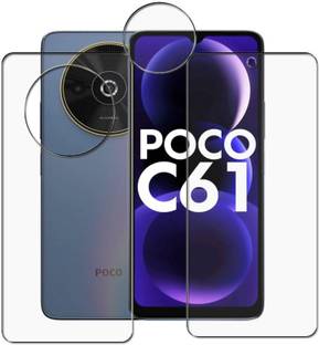 Olonga Front and Back Tempered Glass for Poco C61, Redmi A3, :Xiaomi Poco C61, Redmi A3