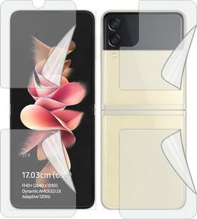 MOBART Front and Back Tempered Glass for SAMSUNG GALAXY Z FLIP 3 (Edge To Edge TPU Full Coverage)