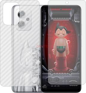 ZINGTEL Front and Back Screen Guard for REDMI NOTE 11 T PRO PLUS (Front Matte Finish & Back 3d Carbon Fiber)