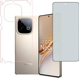 VAYUVAULT Front and Back Screen Guard for Iqoo Neo 10, Privacy glass, Back Screen Guard Glossy finish, Back Screen Guard With Side
