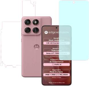 VAYUVAULT Front and Back Screen Guard for MOTOROLA Edge 60 Fusion 5G, Front Screen Guard Matt finish, Back Screen Guard Glossy finish With side