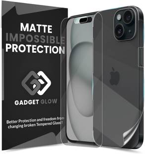 Gadget Glow Front and Back Screen Guard for Apple iPhone 15, Apple iPhone 15, Apple 15, Matte Back Unbreakable Membrane