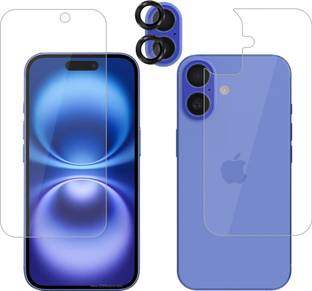 Vatsin Front and Back Tempered Glass for Apple iPhone 16 Plus, Apple iPhone 16 Plus [With Rear Camera Lens Guard]