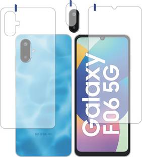 DESIBUZZ Front and Back Tempered Glass for SAMSUNG Galaxy F06 5G with camera lens protector